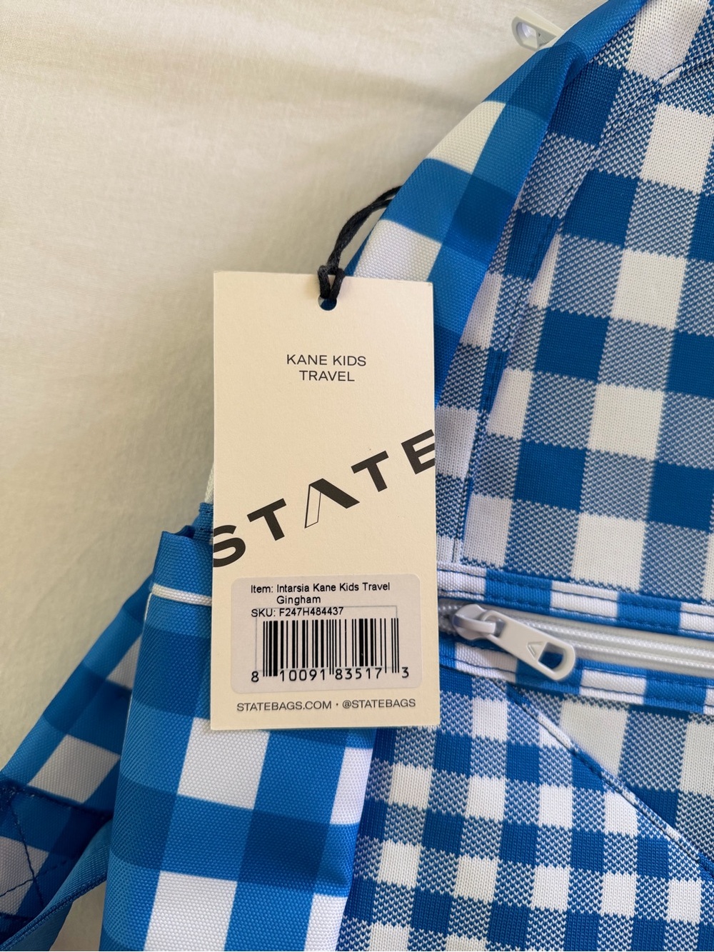STATE Kane Kids Travel Backpack - Blue Gingham - Picture 2 of 9
